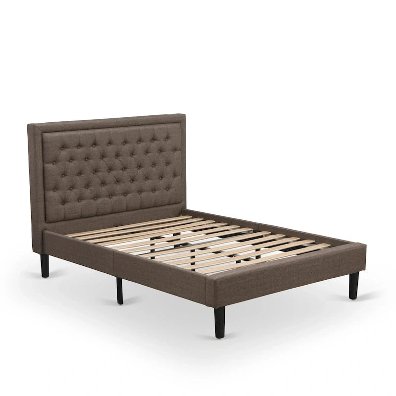 Cadre de lit Tête de lit marron et 1 table de chevet en bois