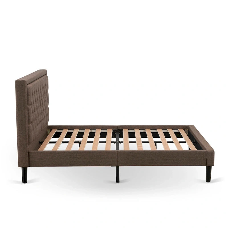 Cadre de lit Tête de lit marron et 1 table de chevet en bois