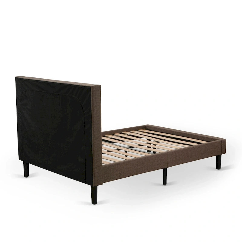 Cadre de lit Tête de lit marron et 1 table de chevet en bois