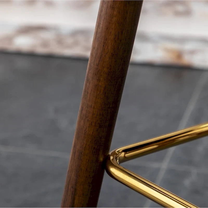 Tabouret de bar touffeté en similicuir à garniture cloutée de style moderne du milieu du siècle