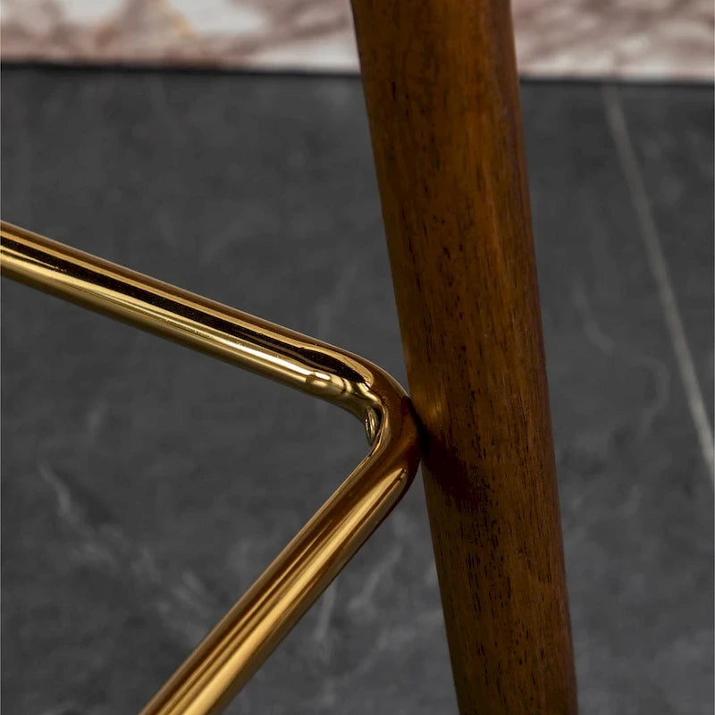 Tabouret de bar touffeté en similicuir à garniture cloutée de style moderne du milieu du siècle