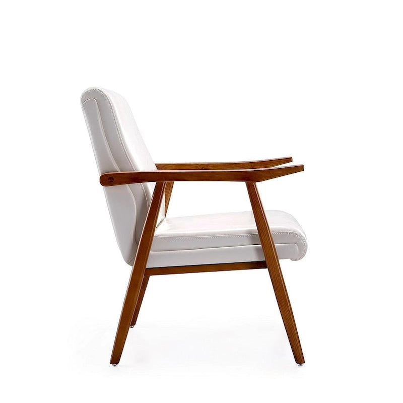 Fauteuil d'appoint en similicuir ambre