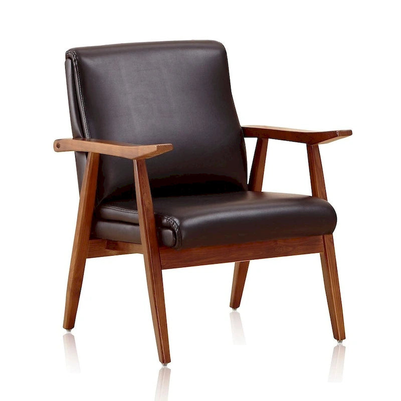 Fauteuil d'appoint en similicuir ambre