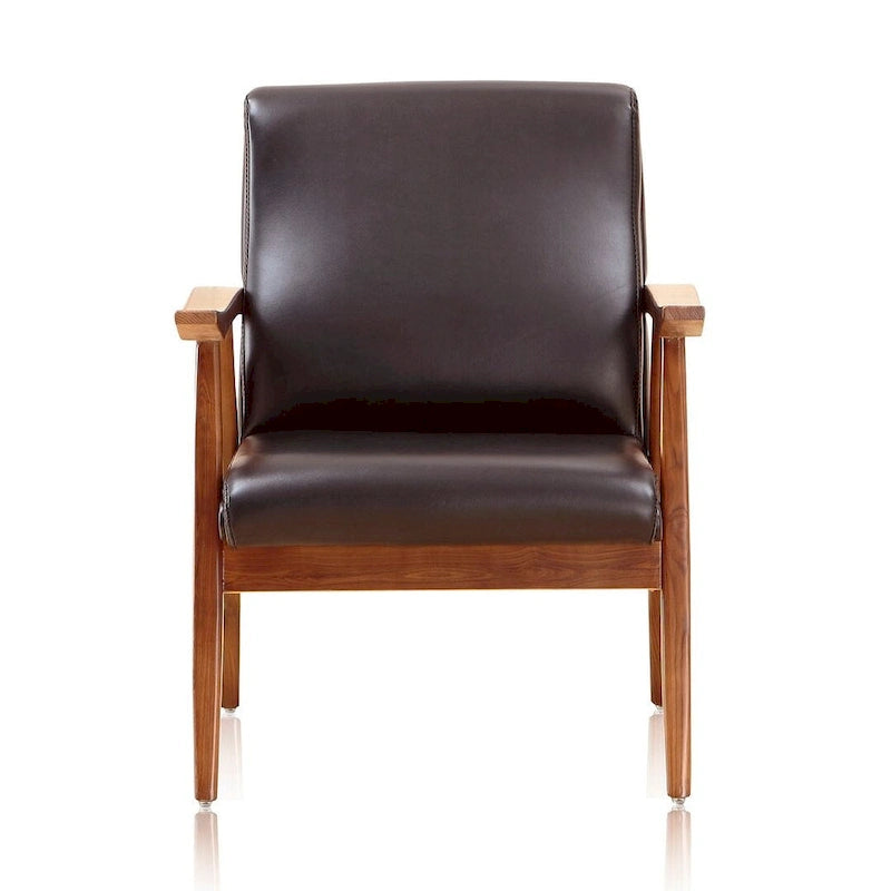 Fauteuil d'appoint en similicuir ambre