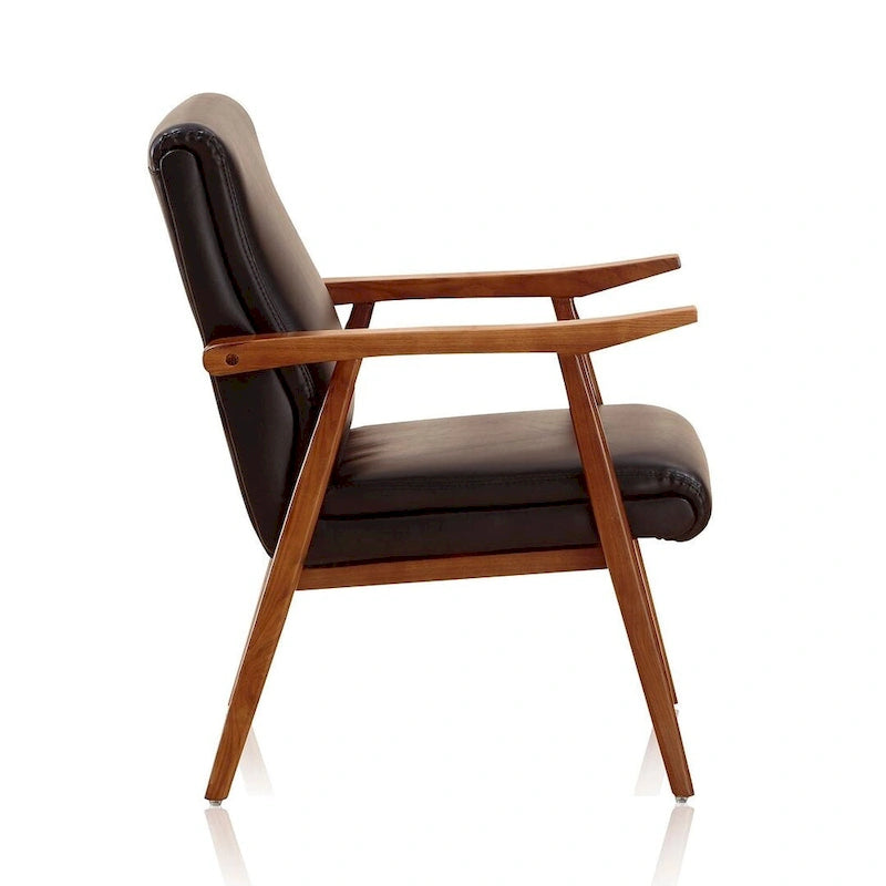 Fauteuil d'appoint en similicuir ambre