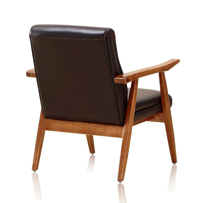 Fauteuil d'appoint en similicuir ambre
