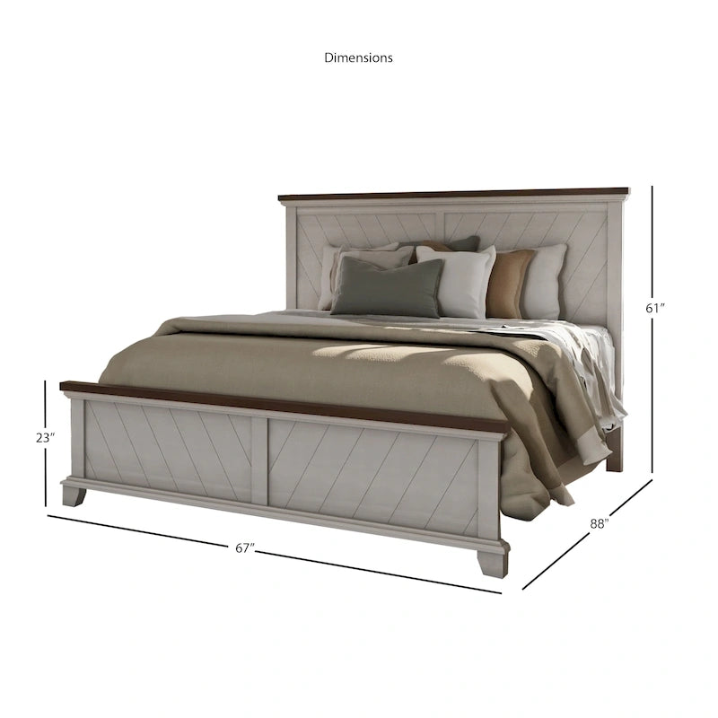 Lit en panneaux rustiques