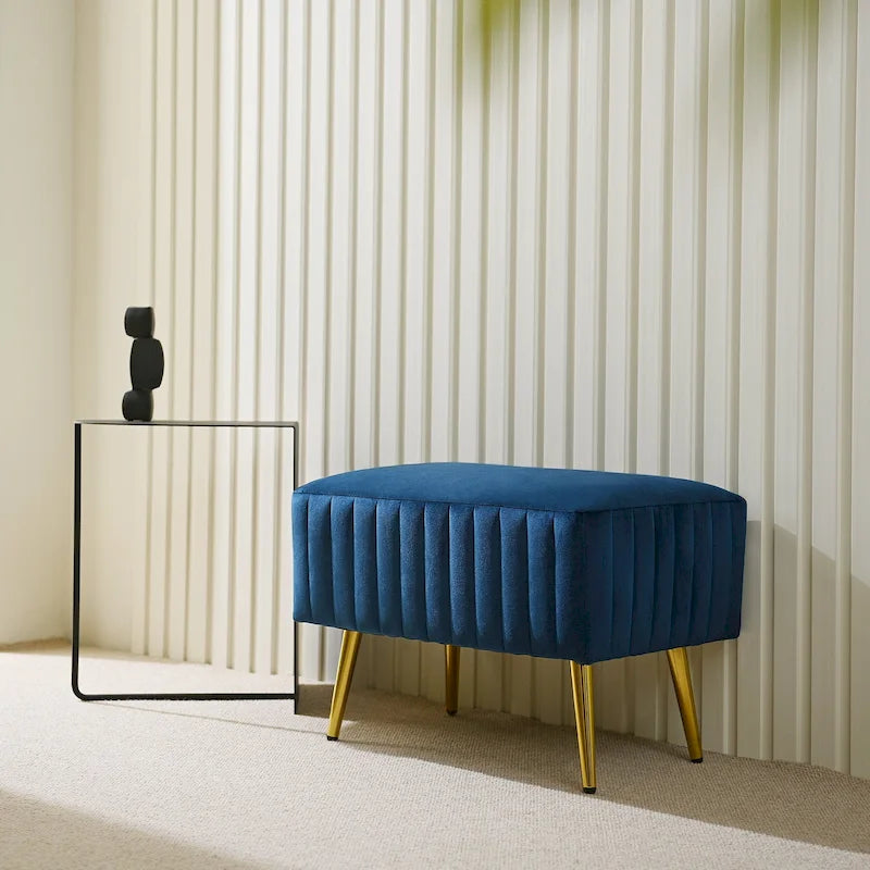 Banc d'entrée moderne rembourré avec assise en velours
