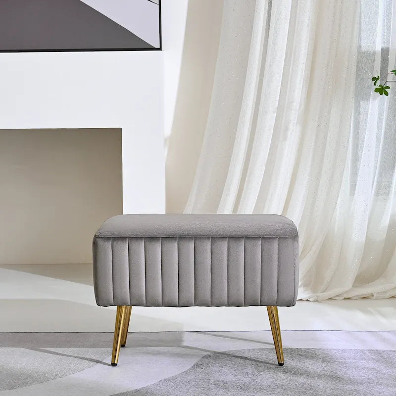 Banc d'entrée moderne rembourré avec assise en velours