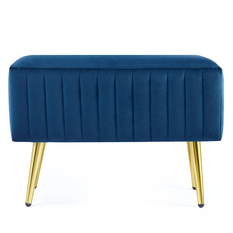 Banc d'entrée moderne rembourré avec assise en velours