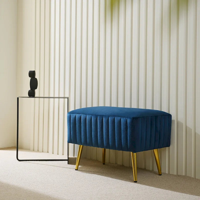 Banc d'entrée moderne rembourré avec assise en velours