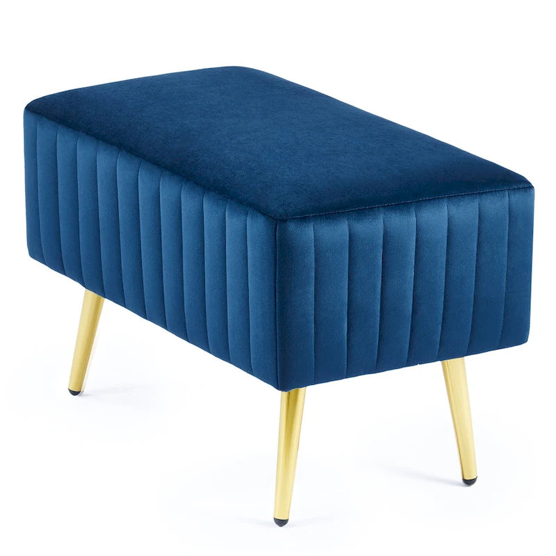 Banc d'entrée moderne rembourré avec assise en velours