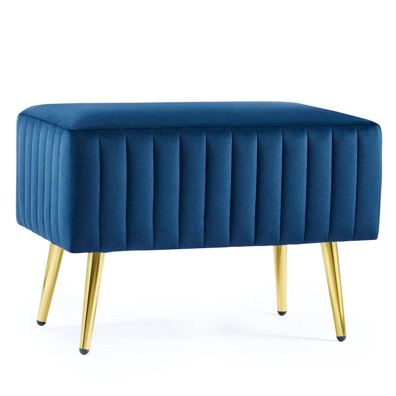 Banc d'entrée moderne rembourré avec assise en velours