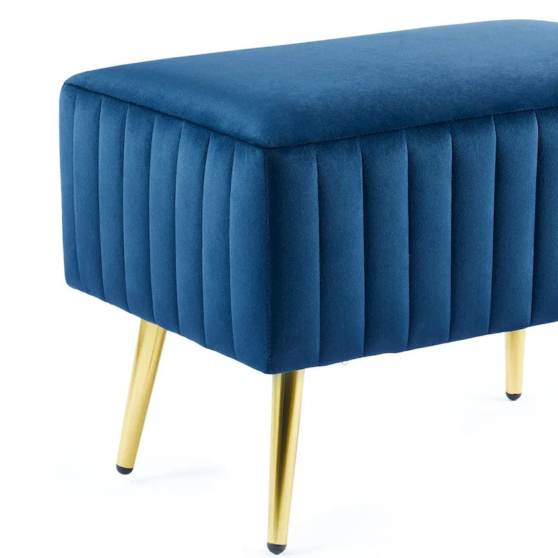 Banc d'entrée moderne rembourré avec assise en velours
