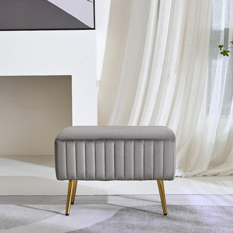 Banc d'entrée moderne rembourré avec assise en velours