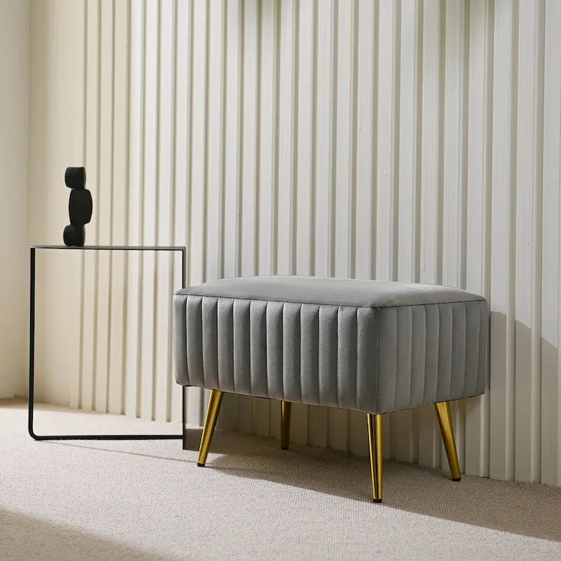 Banc d'entrée moderne rembourré avec assise en velours
