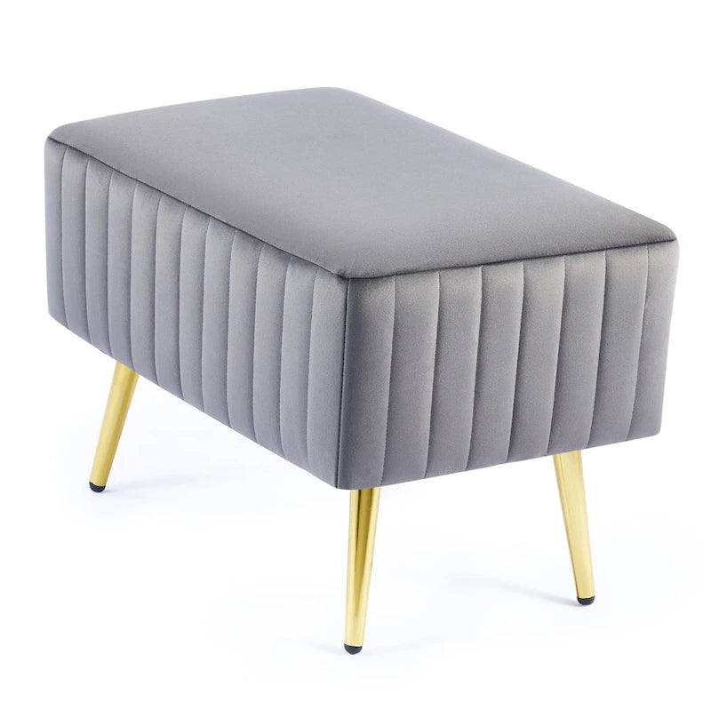 Banc d'entrée moderne rembourré avec assise en velours
