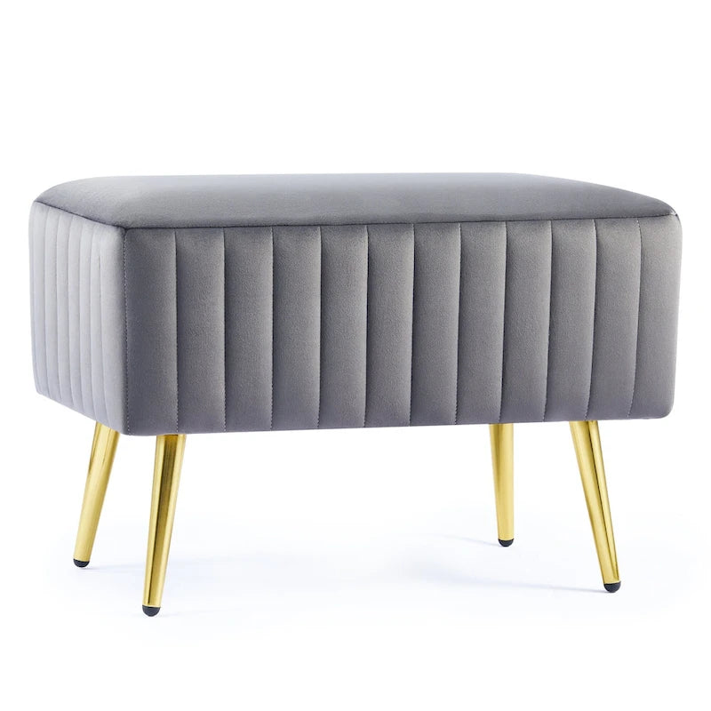 Banc d'entrée moderne rembourré avec assise en velours