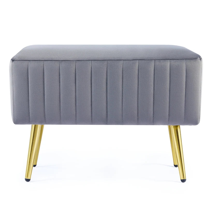 Banc d'entrée moderne rembourré avec assise en velours
