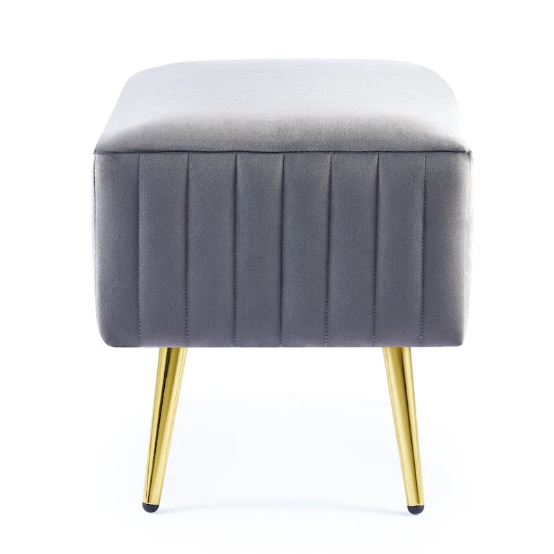 Banc d'entrée moderne rembourré avec assise en velours