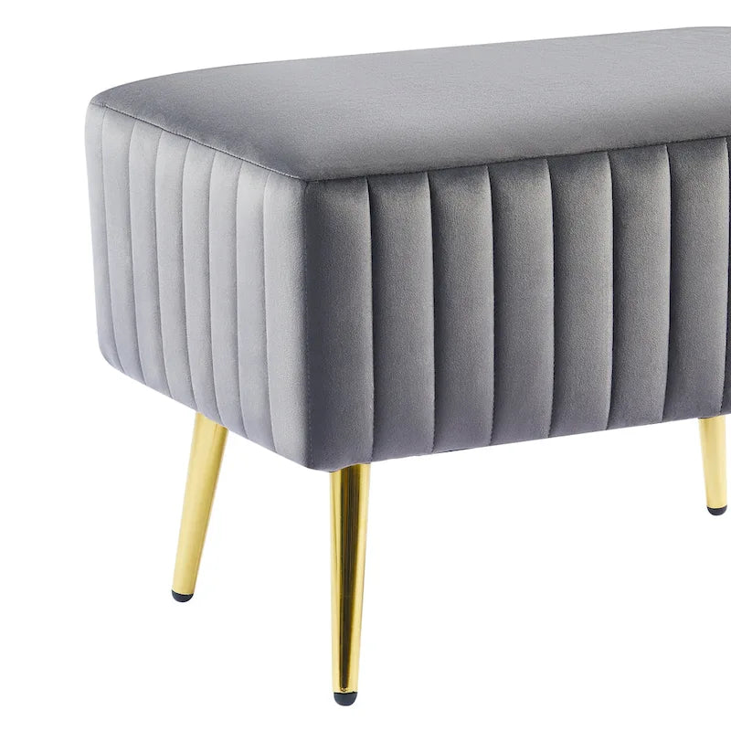 Banc d'entrée moderne rembourré avec assise en velours