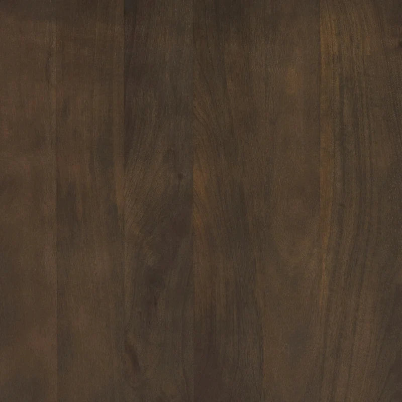 Table d'appoint ronde en bois massif cannelé marron foncé