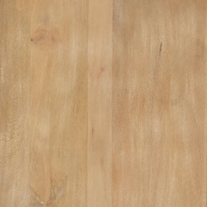 Table d'appoint ronde en bois massif cannelé marron foncé