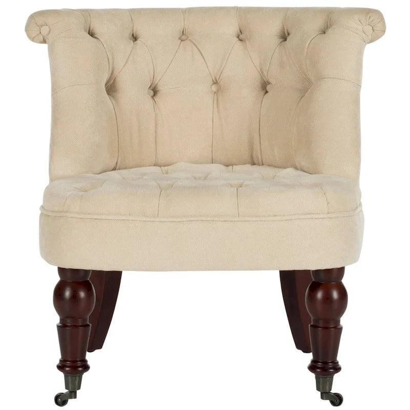 Fauteuil touffeté crème naturel
