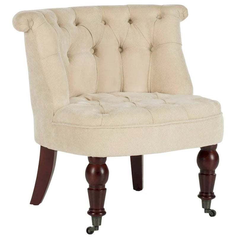 Fauteuil touffeté crème naturel