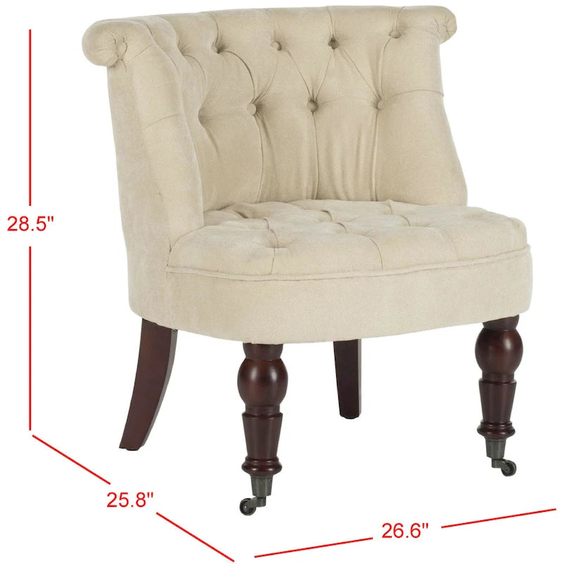 Fauteuil touffeté crème naturel