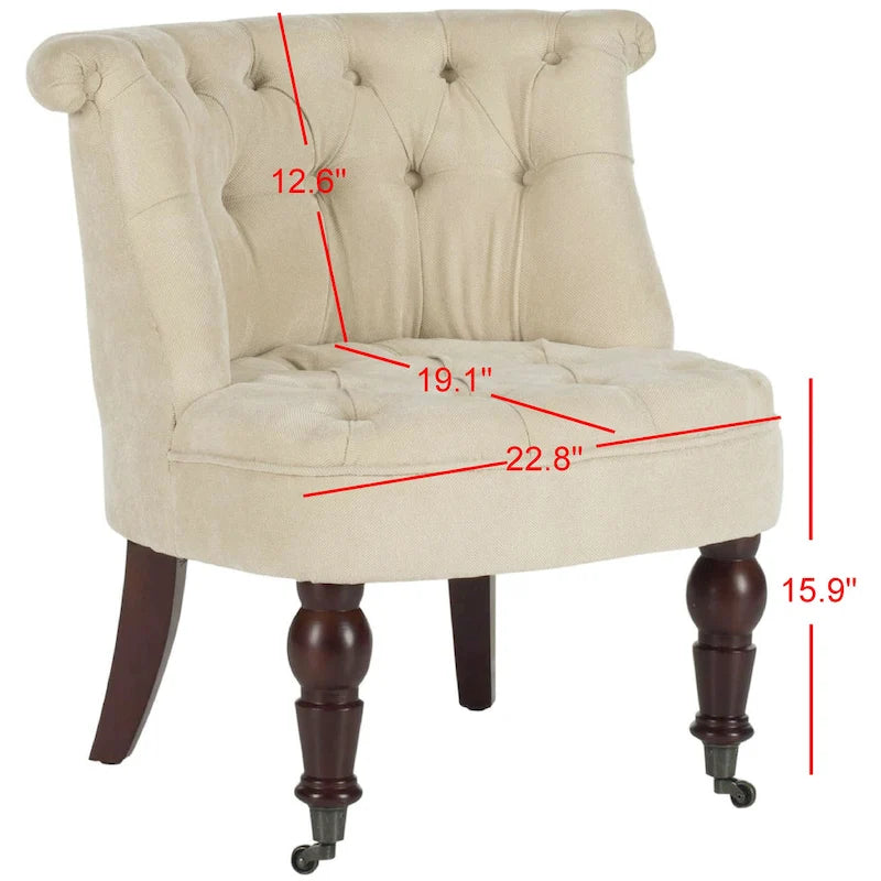 Fauteuil touffeté crème naturel