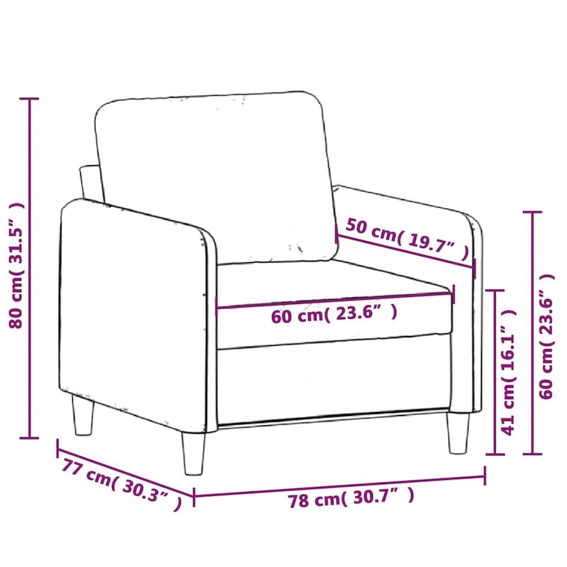 Fauteuil de salon d'appoint rembourré en velours avec accoudoirs