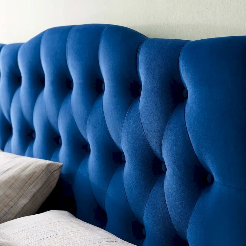 Tête de lit capitonnée en velours Twin Diamond