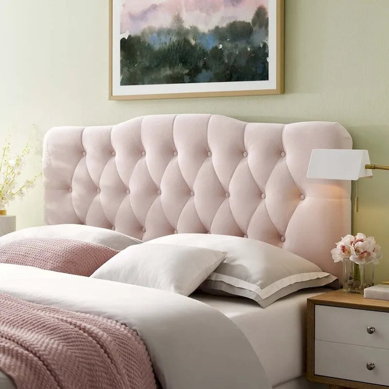 Tête de lit capitonnée en velours Twin Diamond