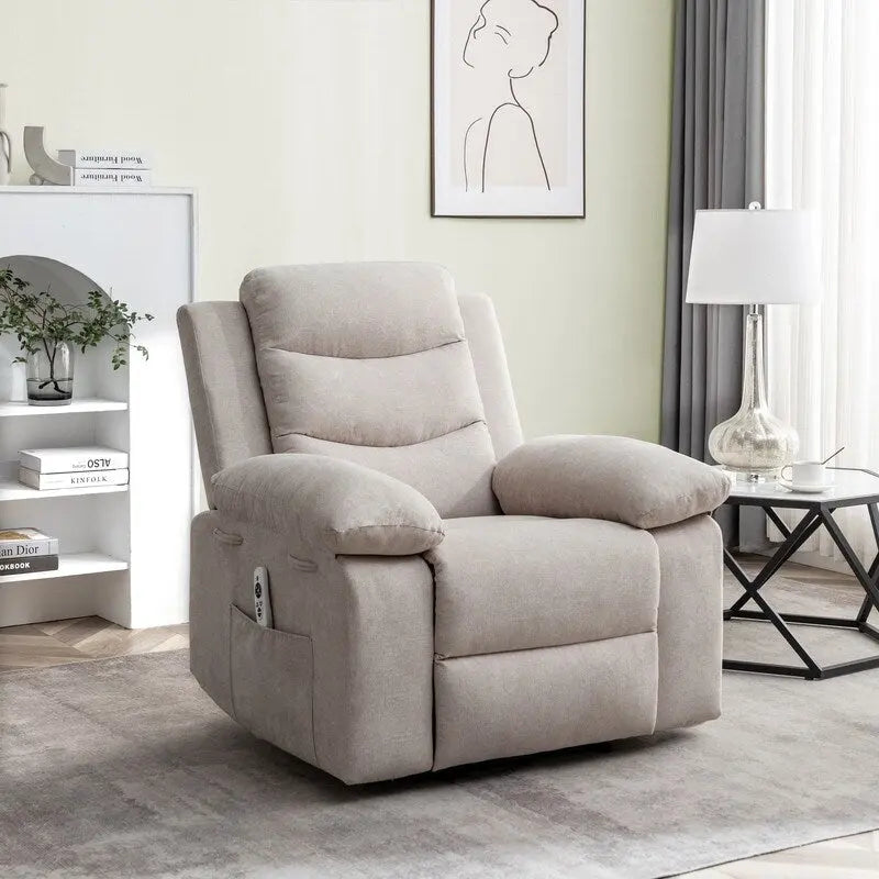 Fauteuil inclinable électrique avec fonction de massage réglable et système de chauffage
