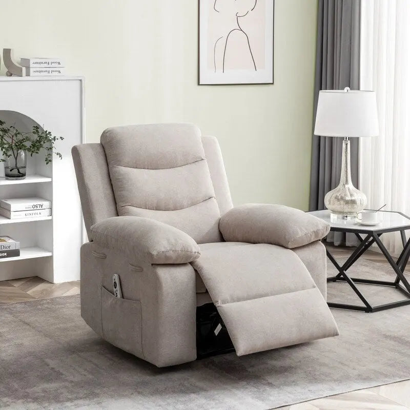 Fauteuil inclinable électrique avec fonction de massage réglable et système de chauffage