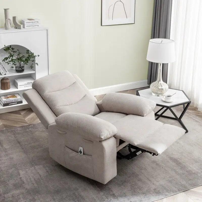 Fauteuil inclinable électrique avec fonction de massage réglable et système de chauffage