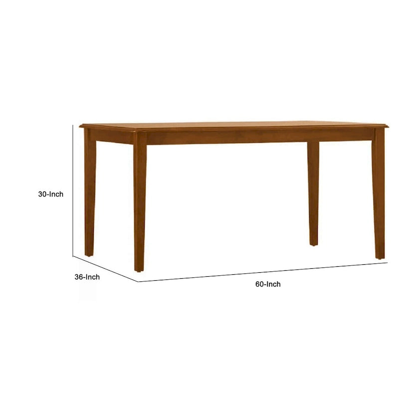 Table à manger rectangulaire, pieds fuselés, brun noyer riche