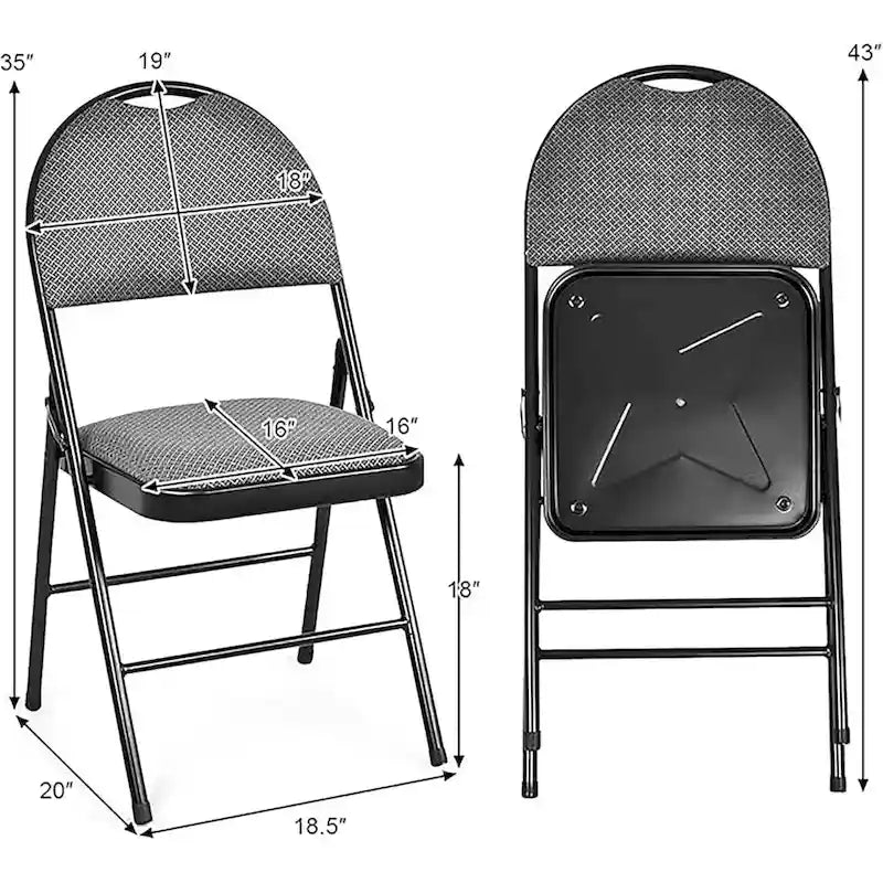 Chaises pliantes rembourrées portables pour bureau, cuisine ou salle à manger
