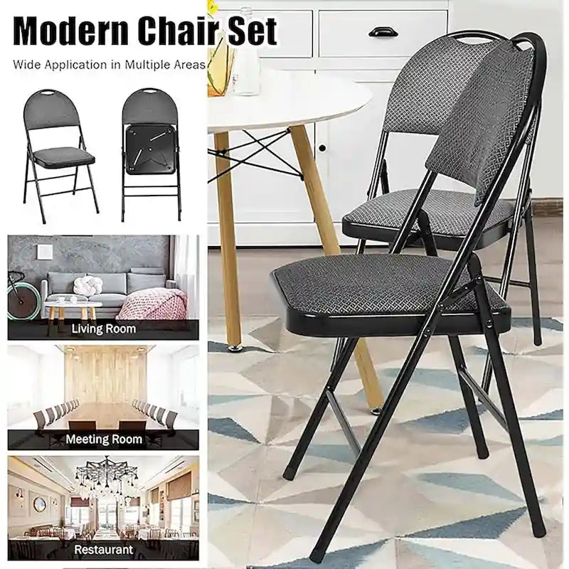 Chaises pliantes rembourrées portables pour bureau, cuisine ou salle à manger